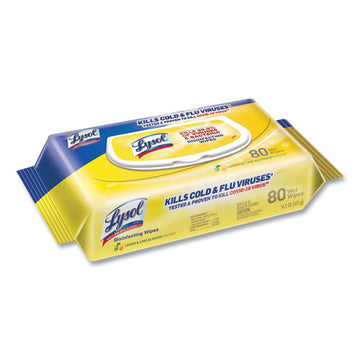 LYSOL® Brand Disinfecting Wipes Flatpacks, 6.69 X 7.87, Lemon And Lime Blossom, 80 Wipes-flat Pack freeshipping - TVN Wholesale